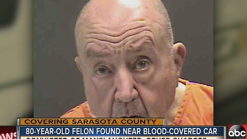 Car surrounded by blood leads to the arrest of elderly felon in Sarasota