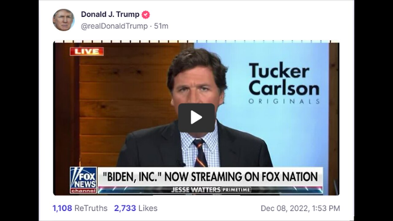 Donald J Trump TS post 12-8-22 1:53