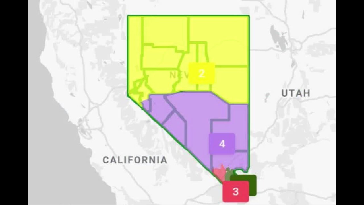 A new congressional district map introduced in Nevada on Tuesday proposes changes that could make the state's two battleground districts more Democratic-leaning for the next decade