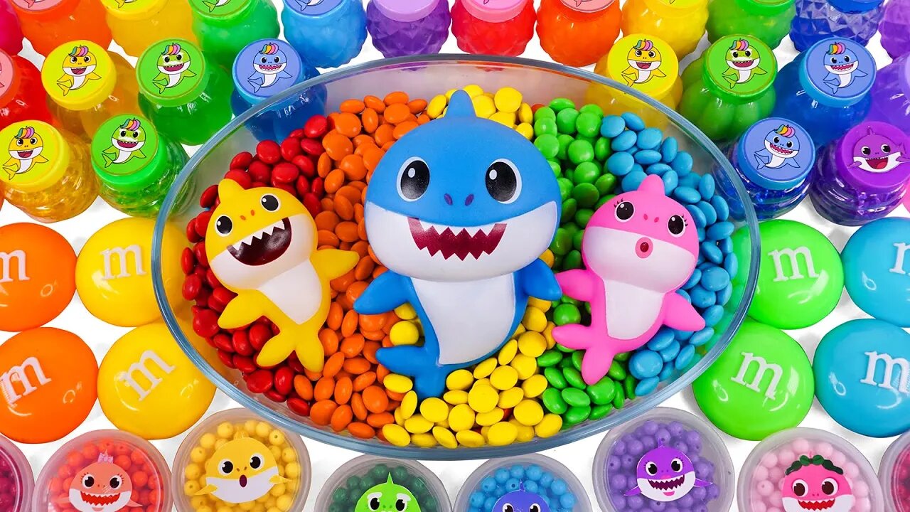 Baby Shark ASMR || Playing with Rainbow Beads || Satisfying ASMR Video - 34