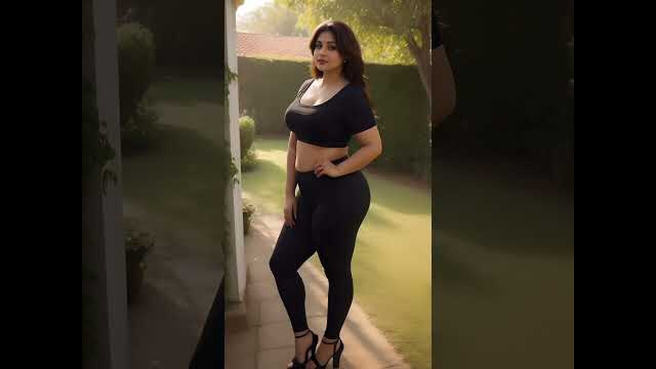 4k ai al art Indian video lookbook indian models look at the home garden and back figure out now