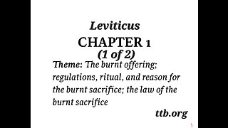 Leviticus Chapter 1 (Bible Study) (1 of 2)