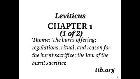 Leviticus Chapter 1 (Bible Study) (1 of 2)