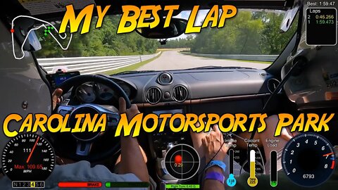 My Best Lap at Carolina Motorsports Park (2012 Porsche Cayman S, 8/8/2021)