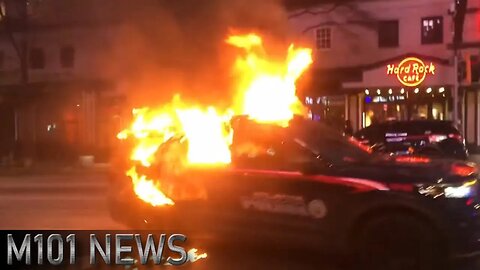 Police Vehicle Set On Fire By Antifa Militants During Saturday Riots In Atlanta