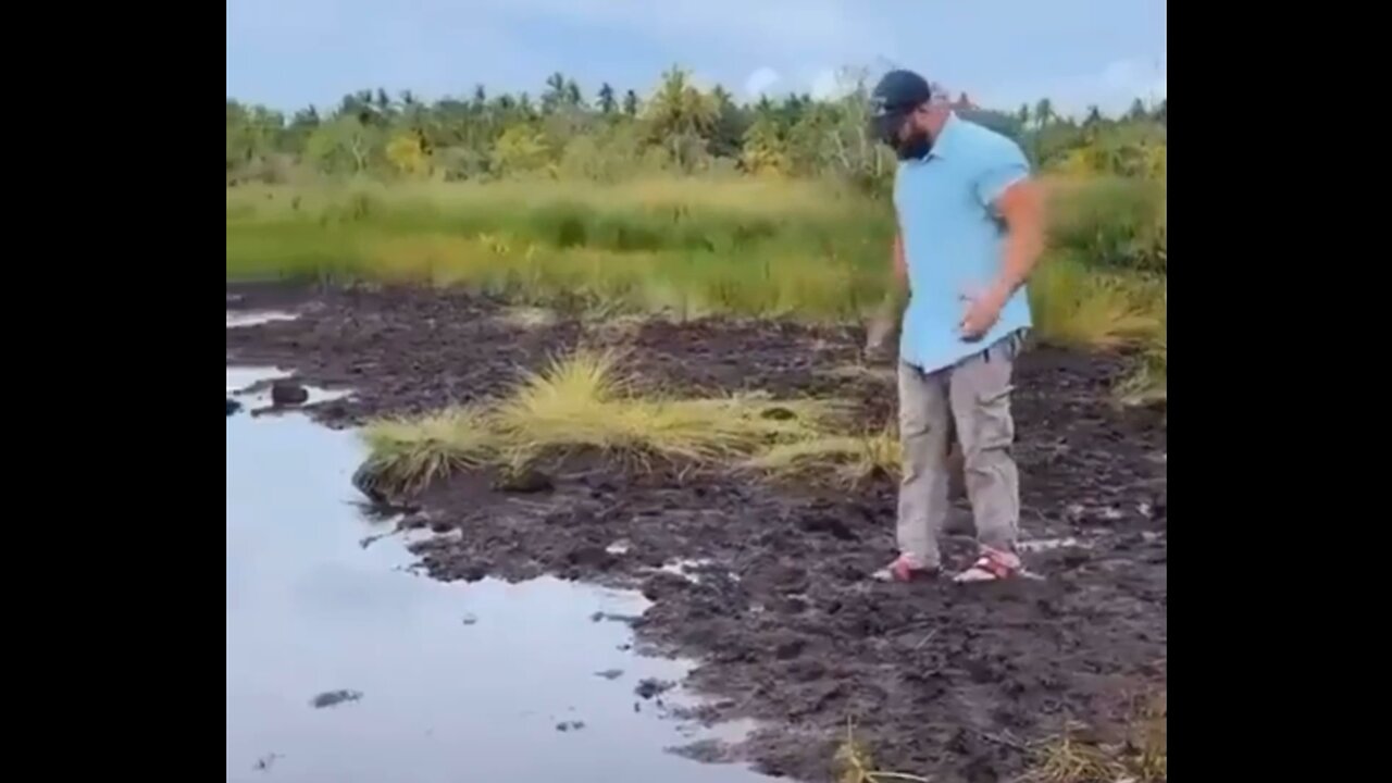 Australian Man Complains about getting Dirty But Then Falls Into Swamp!