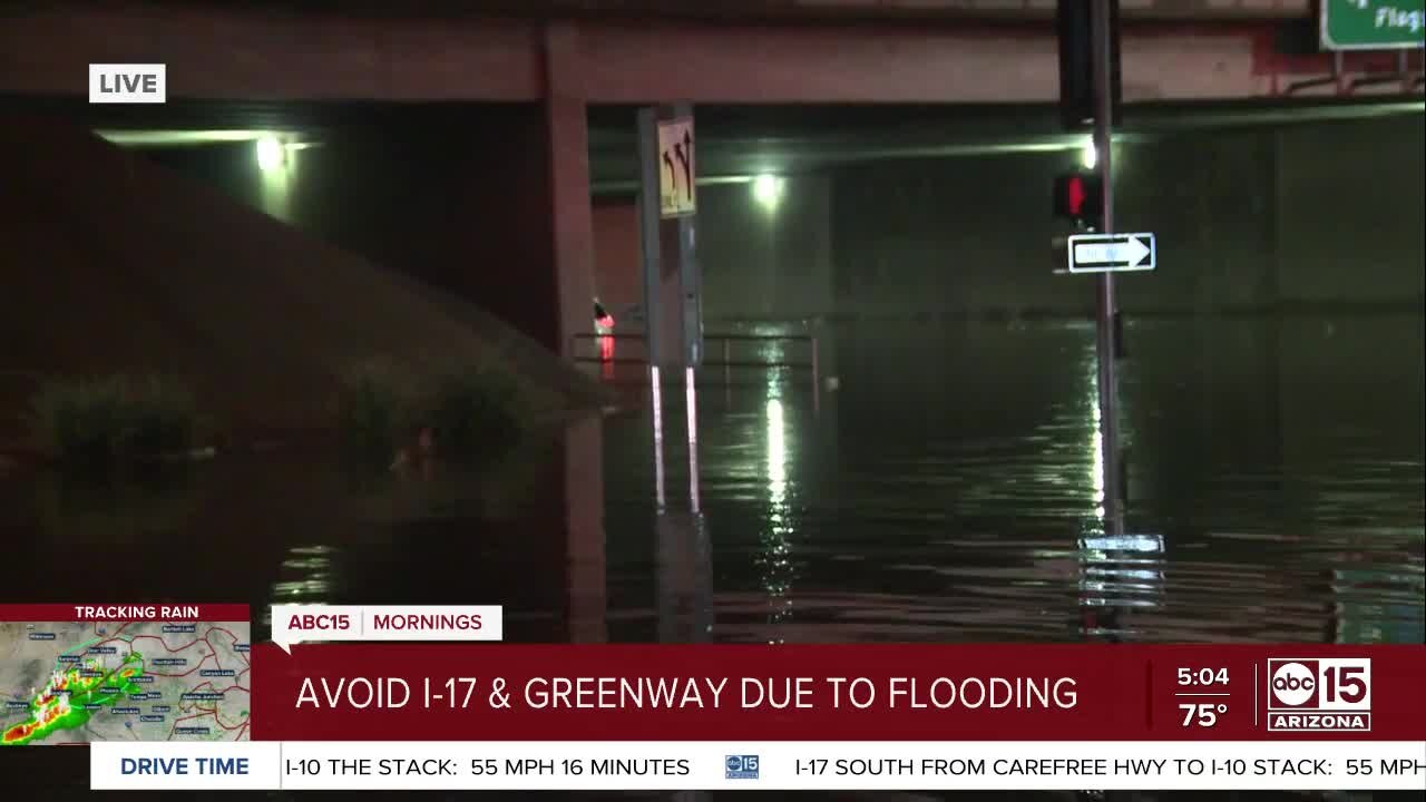 Tuesday morning storms bring flooding to I-17 underpass