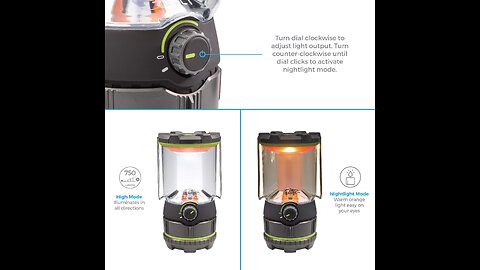 CORE 100 Lumen LED Tent Light Lantern, Includes 3 AA Batteries, for Camping
