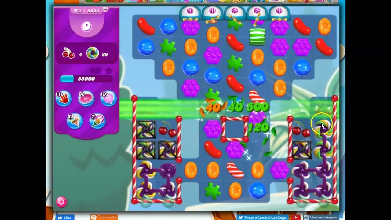 Candy Crush Level 6066 Talkthrough, 23 Moves 0 Boosters