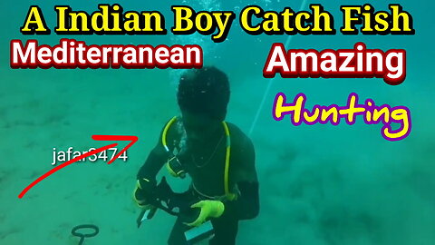 Indian Boy Catch Fish in Mediterranean Amazing Hunt