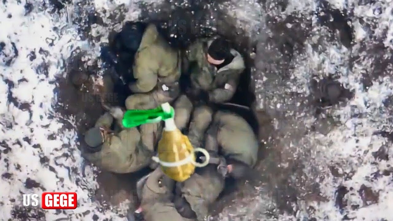 ATTACK FOOTAGE (Mar 13) Ukrainian Drones Destroy Russian Flamethrowers in trenches near Bakhmut