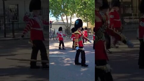 The queens guards march from the barracks to buckingham palace #buckinghampalace