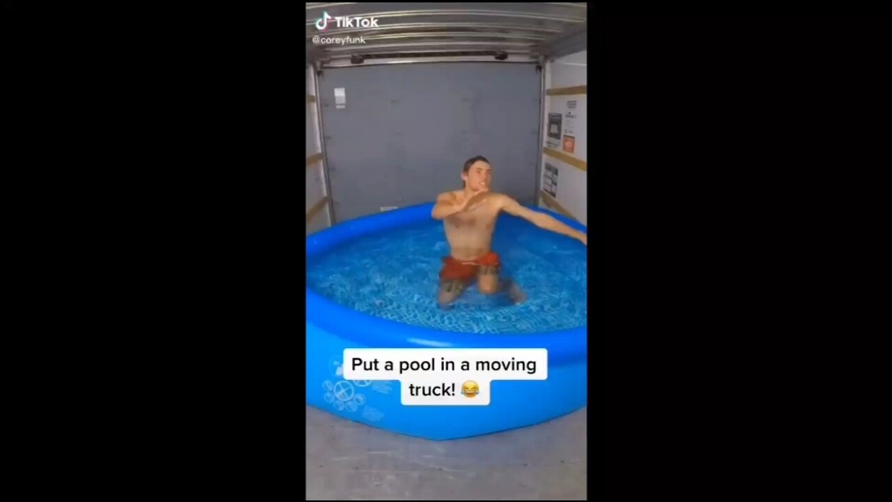 Pool inside a moving truck | most funny video !