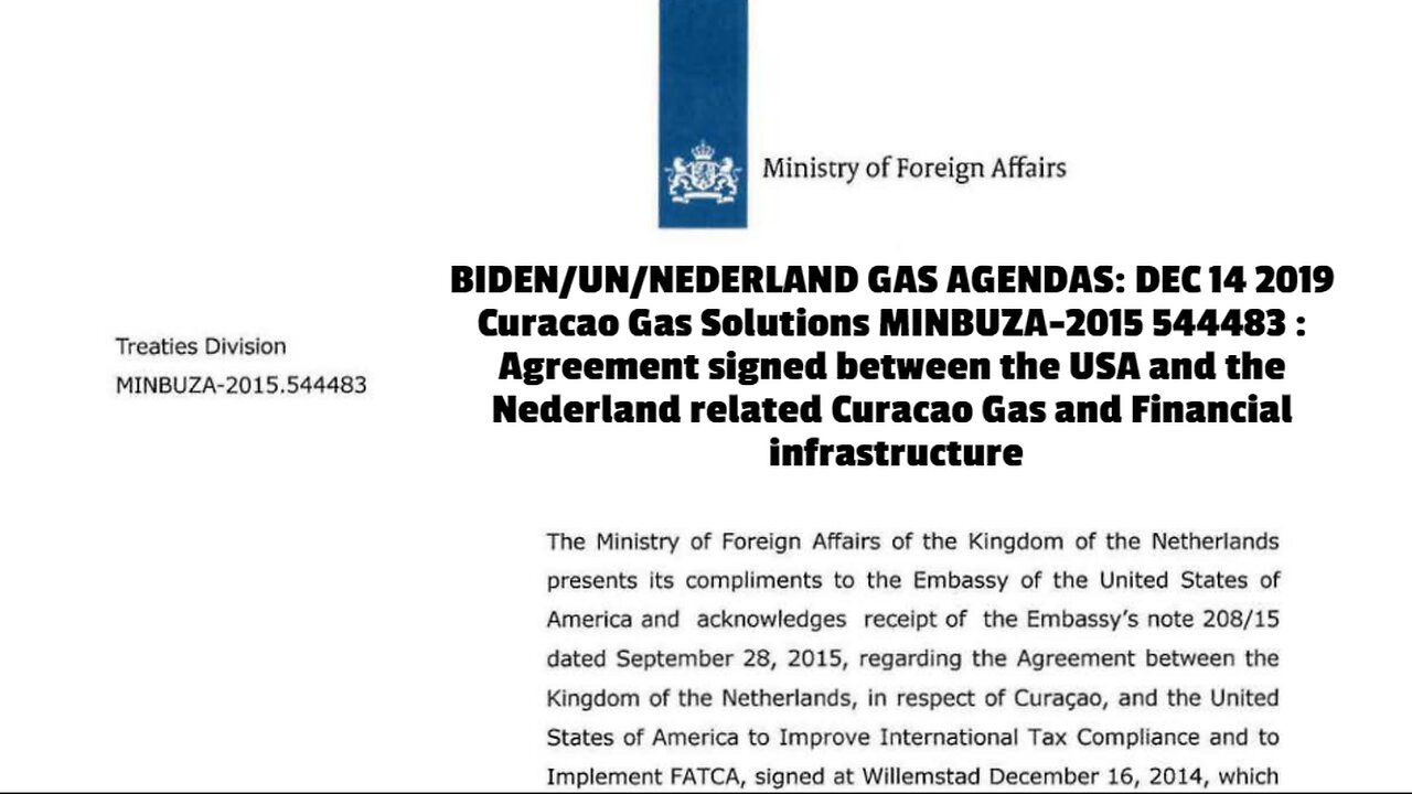 BIDEN/UN/NEDERLAND GAS AGENDAS: DEC 14 2019 Curacao Gas Solutions MINBUZA-2015 544483 : Agreement si