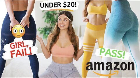 TESTING AMAZON ACTIVEWEAR LEGGINGS UNDER $20! REVIEW TRY ON HAUL | ASHLEY GAITA