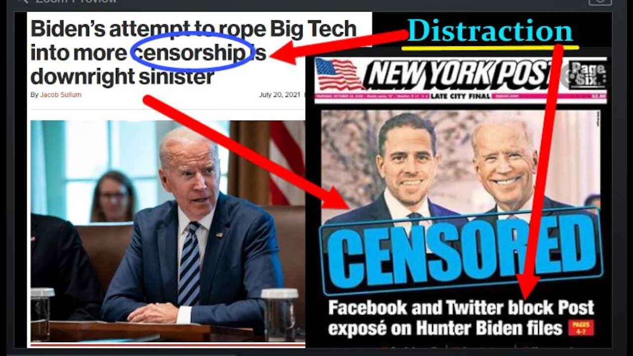 Joe Biden's Censorship Campaign is a Distraction From Vaccine Death's and Hunter's Laptop From Hell