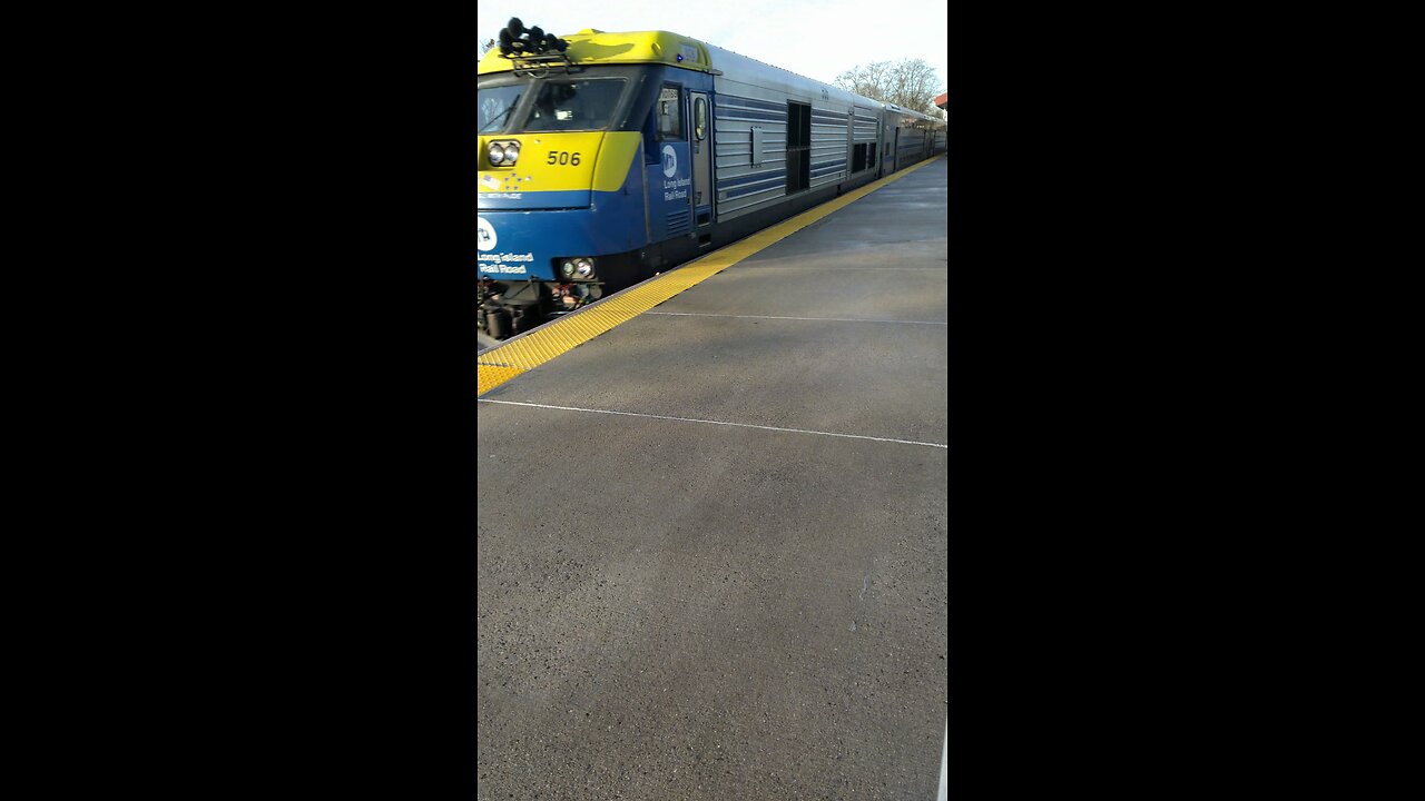 On the platform with MTA LIRR double decker train also known as the cannonball