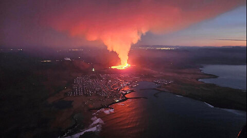 Iceland volcano erupts near village