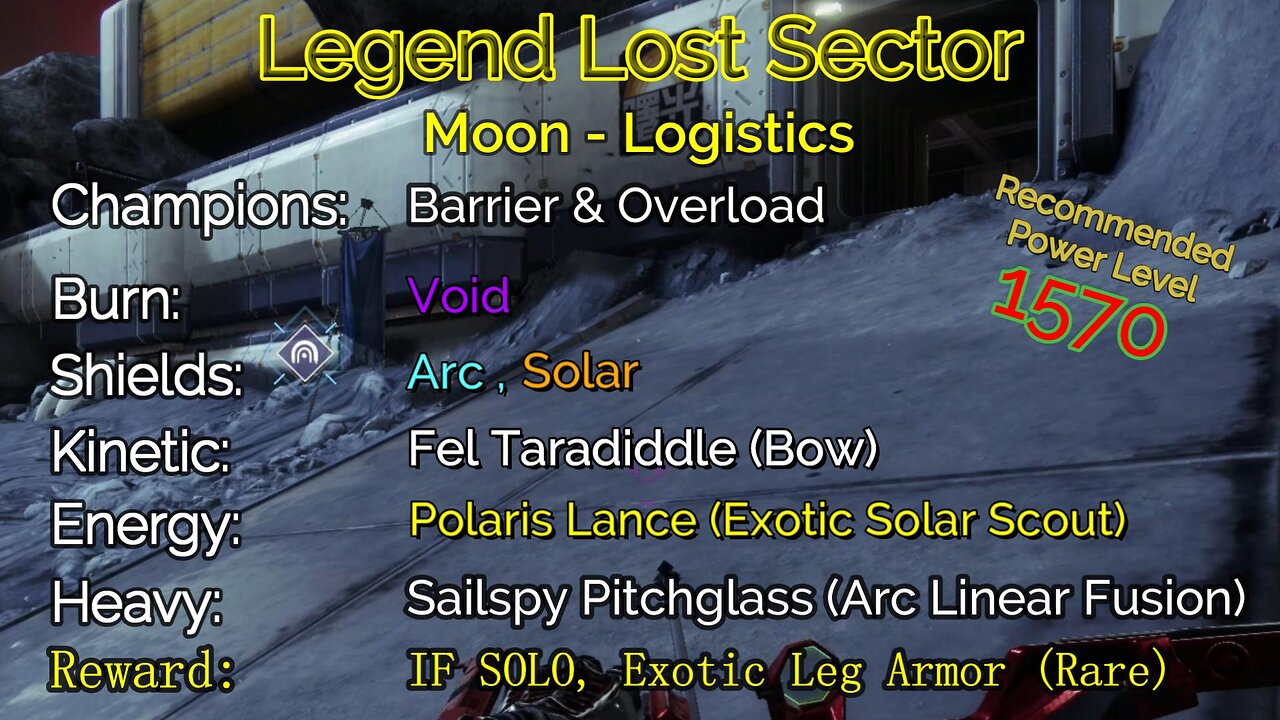 Destiny 2 Legend Lost Sector: Moon - K1 Logistics on my Warlock 11-24-22