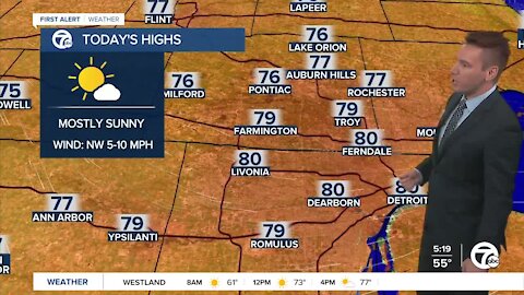 Metro Detroit Forecast: No rain for a while, comfortable temps to start the week