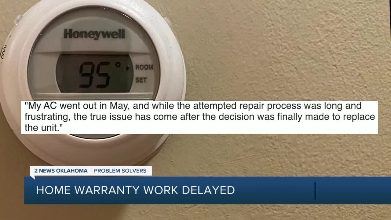 Home Warrranty Work Delayed