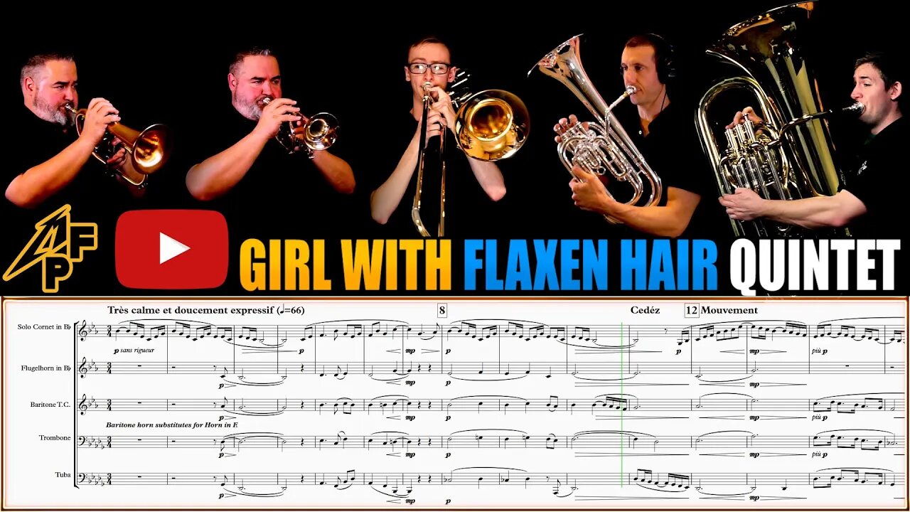 Debussy "The Girl with the Flaxen Hair" Brass Quintet. Play Along!