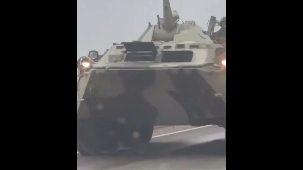 Russian Military Vehicles Line the Roads of Crimea