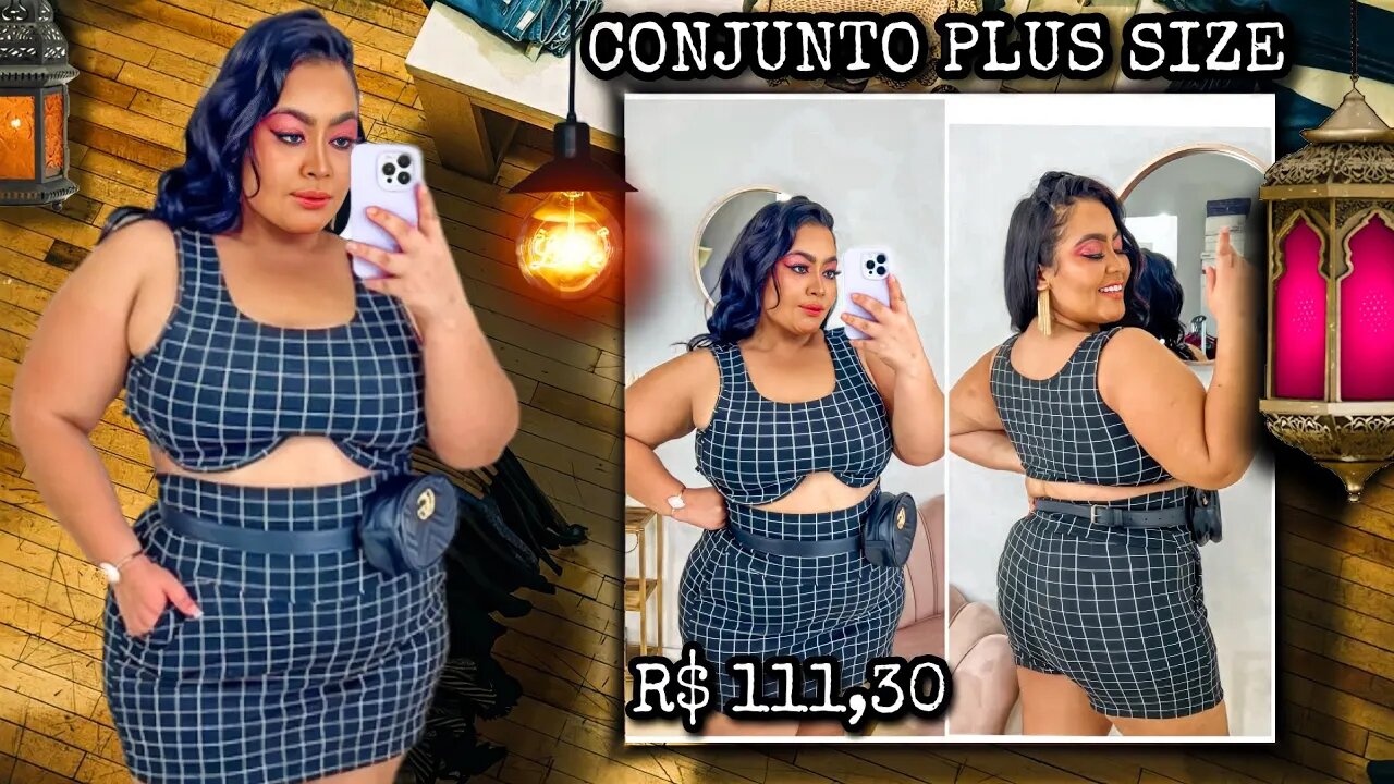 🛑 CONJUNTO PLUS SIZE CASACO /CROPPED SHORT/ SAÍA