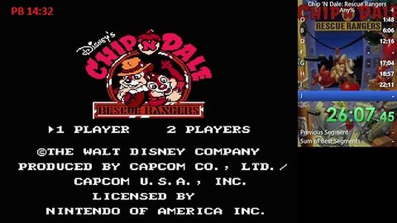 Chip n Dale NES Speed Running PB 14:32