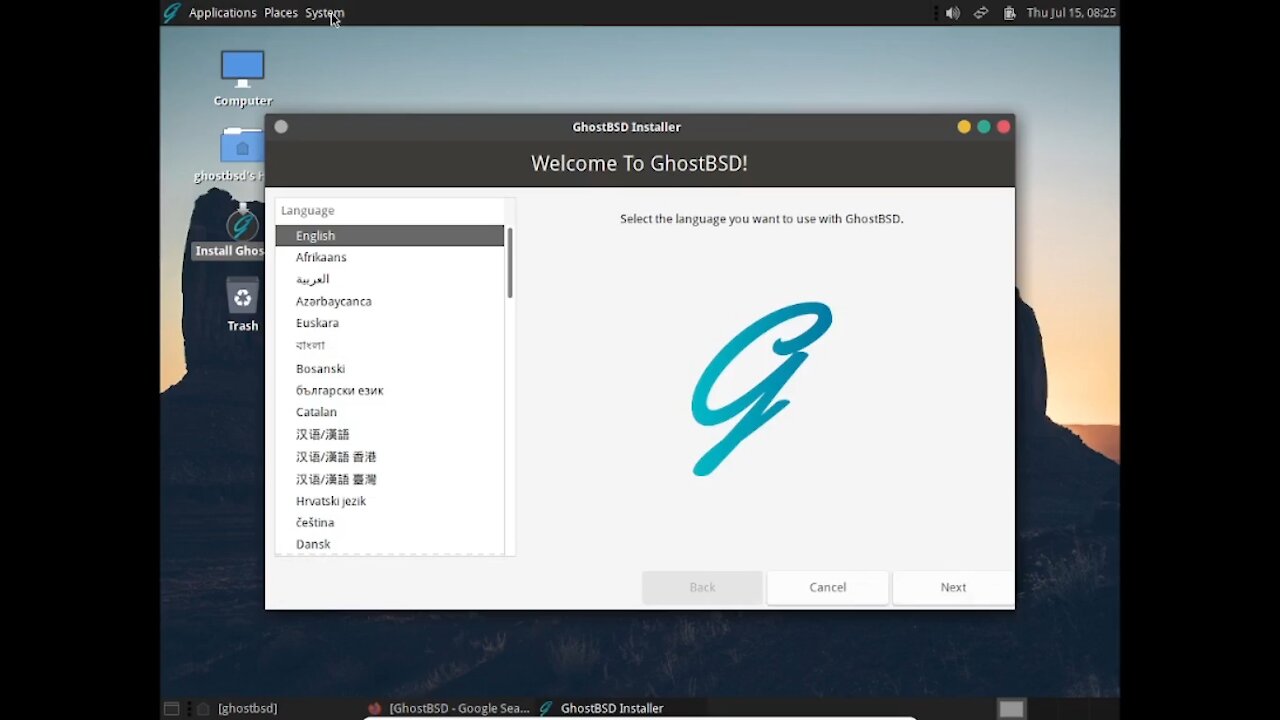 GhostBSD 2021.05 - Successful Installation