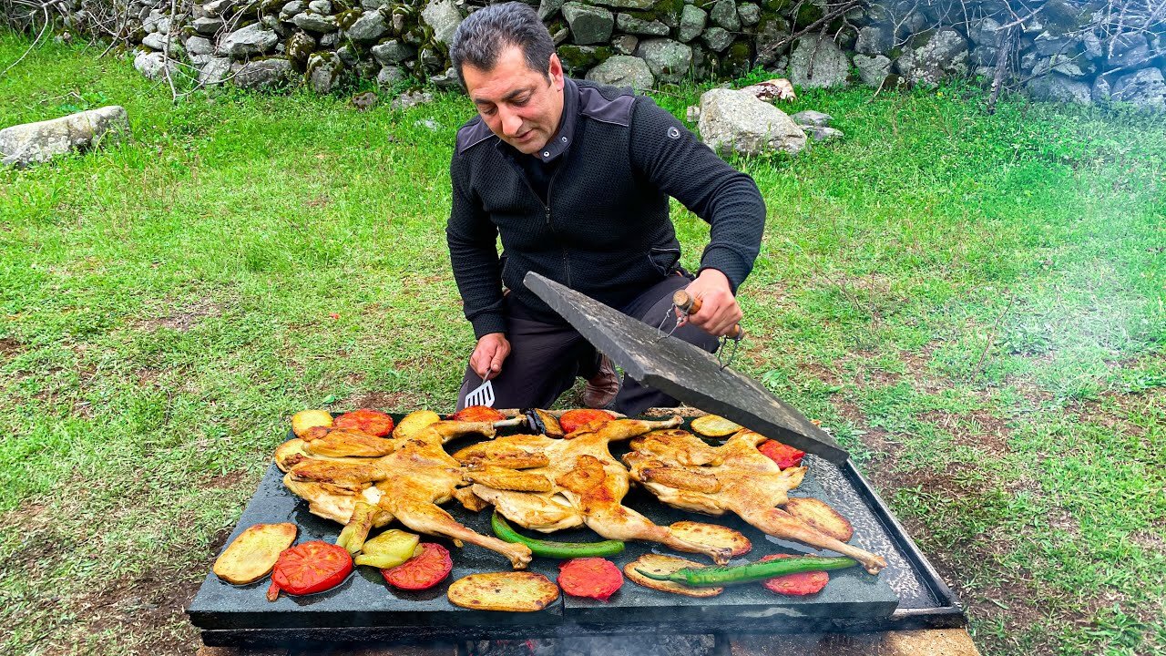 Fried CHICKEN with Fresh Vegetables! Dining in Nature is 20 times More Delicious