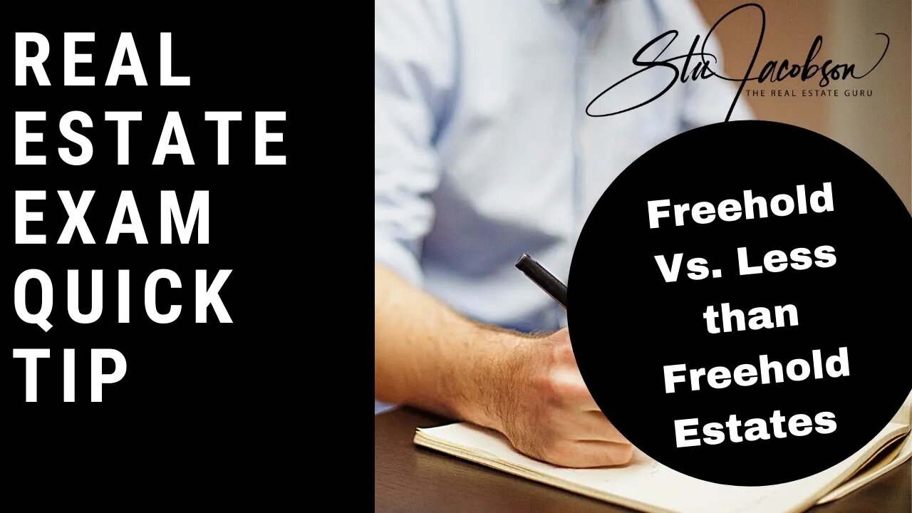 Real estate exam quick tip -- Freehold estate vs. leasehold estate