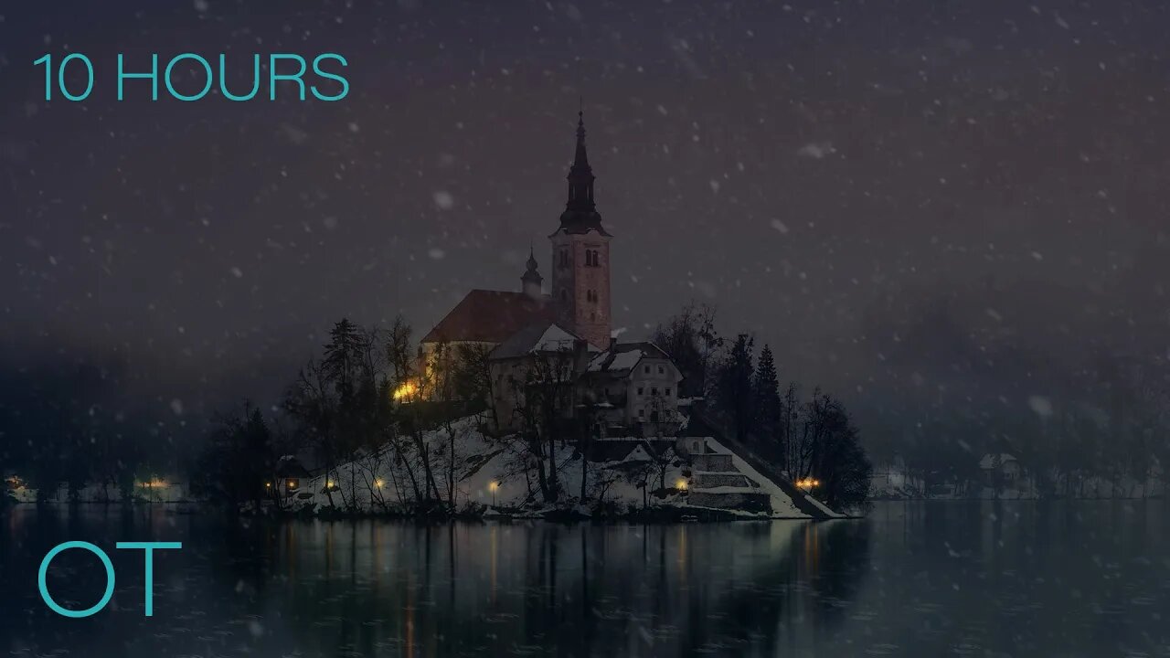 Enchanting Blizzard on Lake Bled | Winter Wind & Falling Snow Sounds for Relaxing | Studying | Sleep