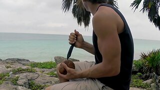 How to crack open a coconut with a knife