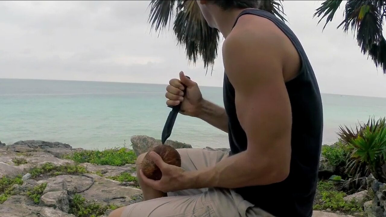 How to crack open a coconut with a knife