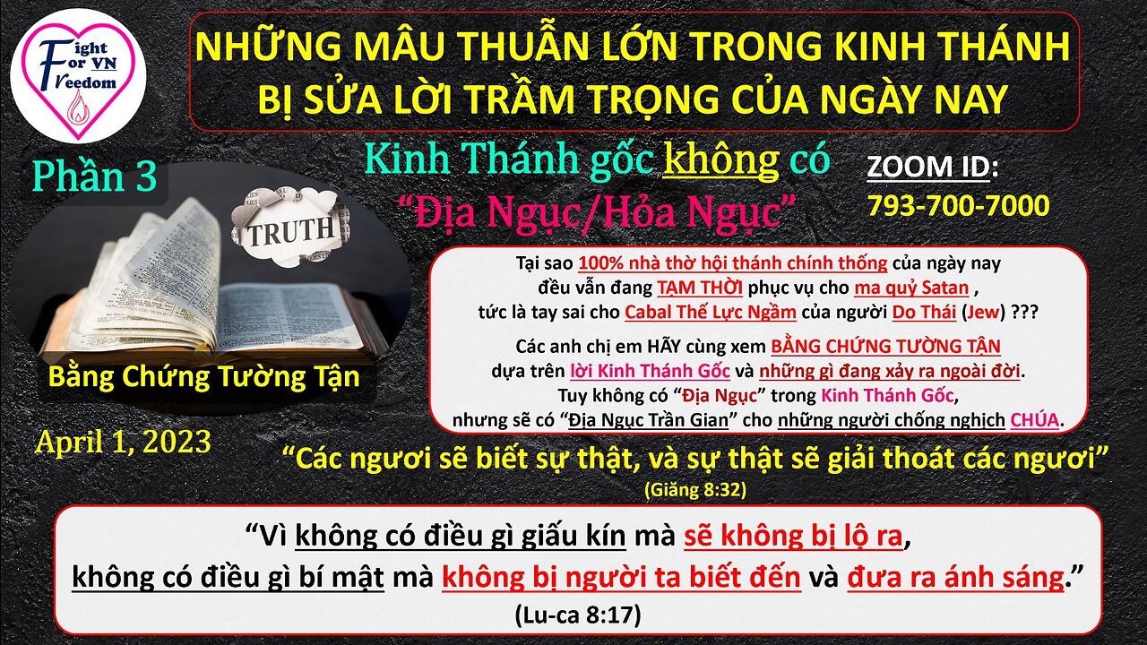 #26-3 (PHẦN 3) - ĐỊA NGỤC/ÂM PHỦ (HELL) - NHỮNG MÂU THUẪN LỚN TRONG KINH THÁNH BỊ SỬA LỜI TRẦM TRỌNG CỦA NGÀY NAY