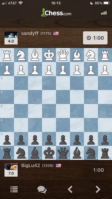 INTERMEDIATE BULLET CHESS GAMEPLAY - Sandyff vs. BigLu42 GAME #12