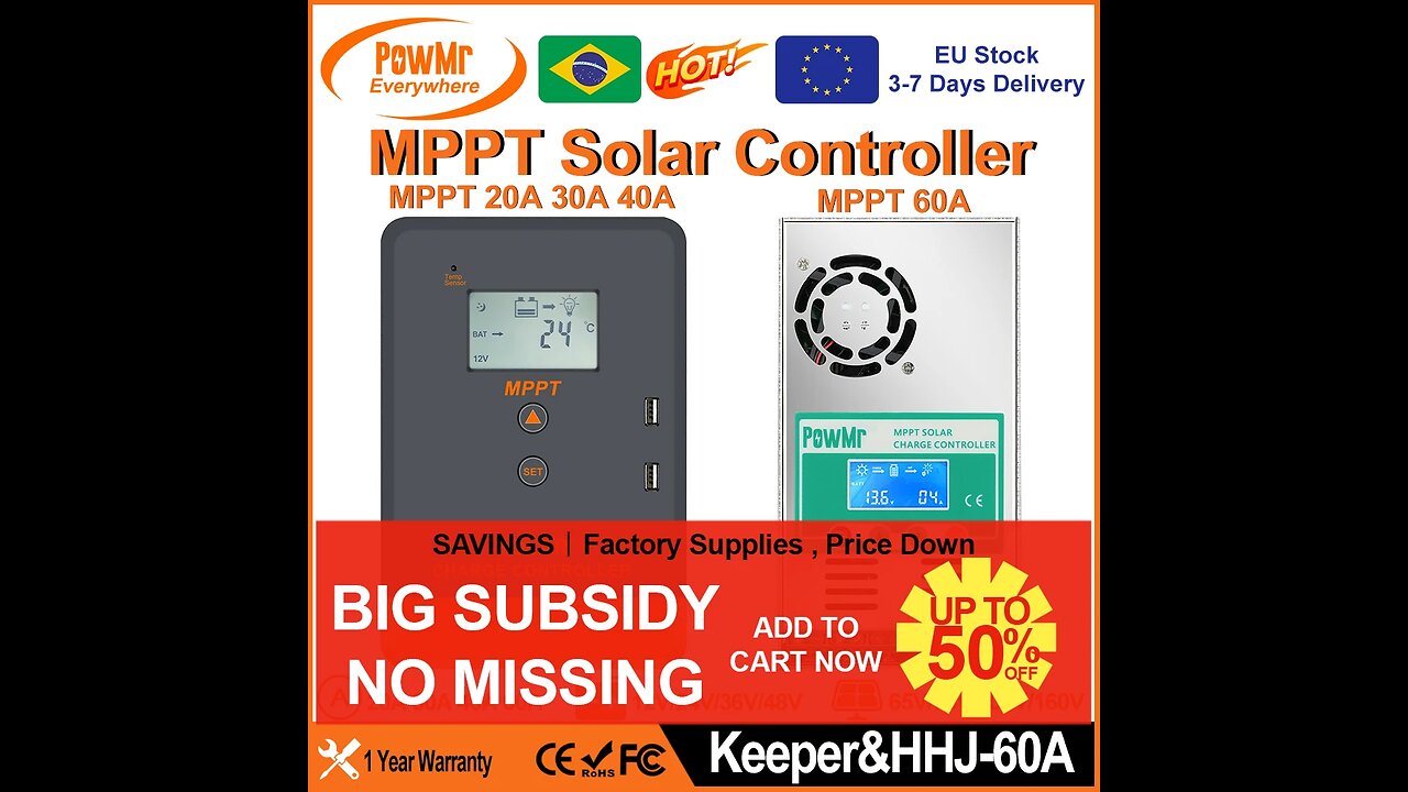 MPPT Solar Charge Controller 12V 24V 36V 48V