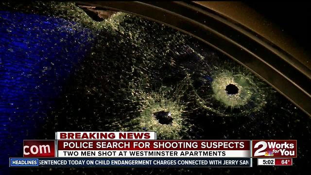 Tulsa Police search for two men connected to a shooting at Westminster Apartments