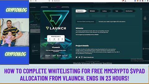 How To Complete Whitelisting For Free MMCrypto $VPAD IDO Allocation From Vlaunch. Ends In 23 Hours!