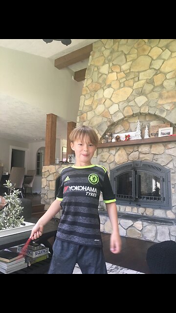 Slide tackling with my friend