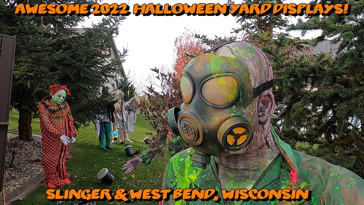 2022 AWESOME HALLOWEEN YARD DISPLAYS! Slinger & West Bend, Wisconsin.