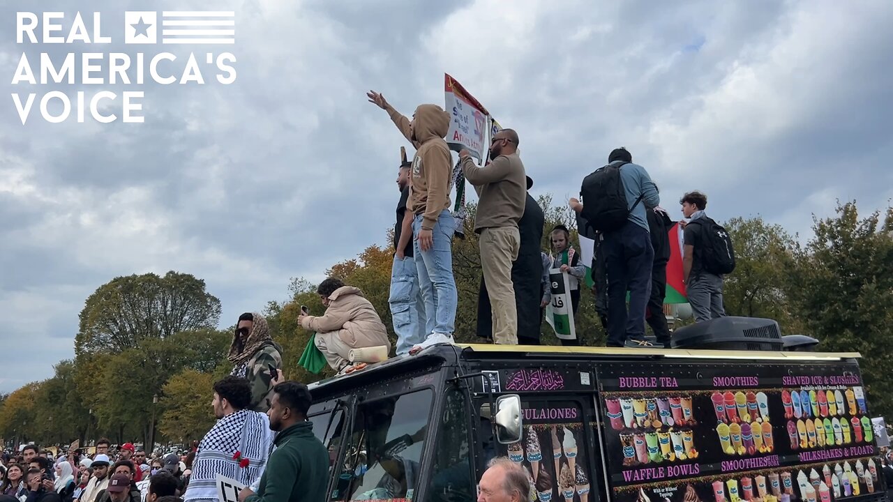 More sights, and sounds from the Palestinian “rally for peace” today in Washington DC.