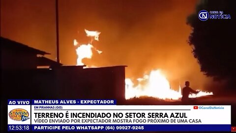 EM PIRANHAS (GO), INCÊNDIO EM TERRENO ASSUSTA MORADORES DO SETOR SERRA AZUL