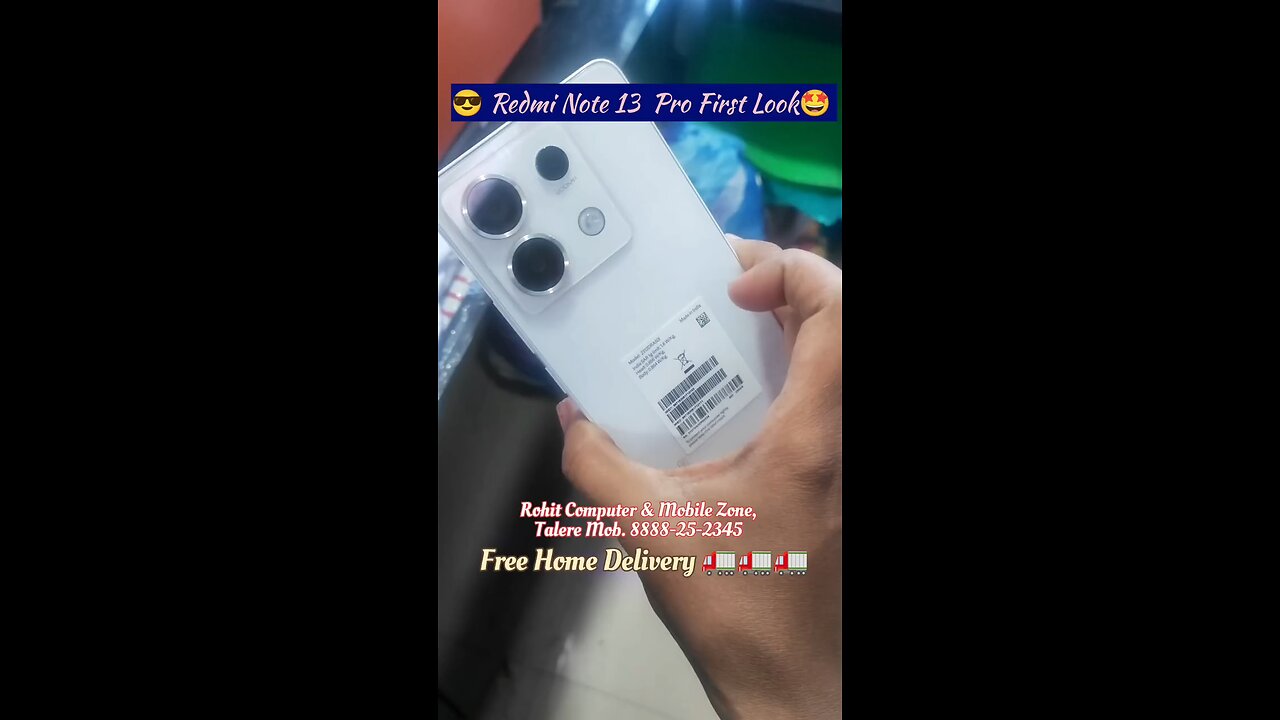 Redmi Note 13 Pro 5G First Look 🔥🔥 67W Turbo Charger 😍😍 Arctic White Colour 😇😇