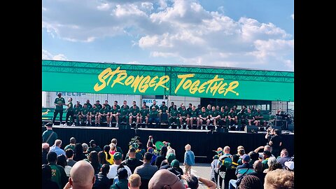 Fans wish Springbok players well at the official send-off at OR Tambo Airport