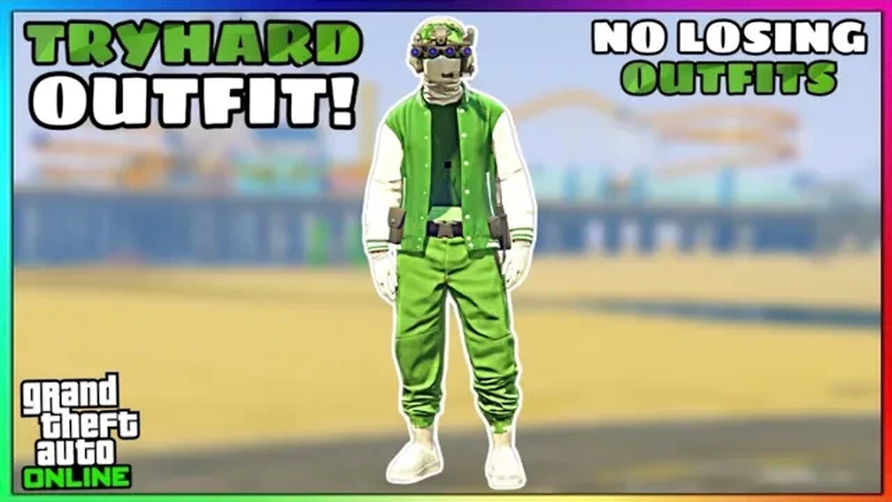 Easy Green Joggers Invisible Torso Glitch Tryhard Modded Outfit (No Transfer) (GTA Online)