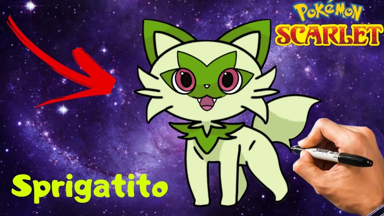 Como Desenhar o Pokémon Sprigatito