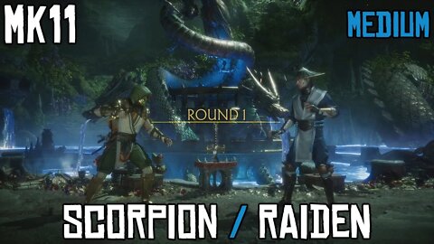 Mortal Kombat MK11: Scorpion vs Raiden Gameplay. Towers of Time - Xbox One X