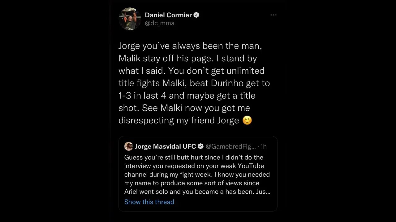 Jorge Masvidal Twitter beef with Daniel Cormier